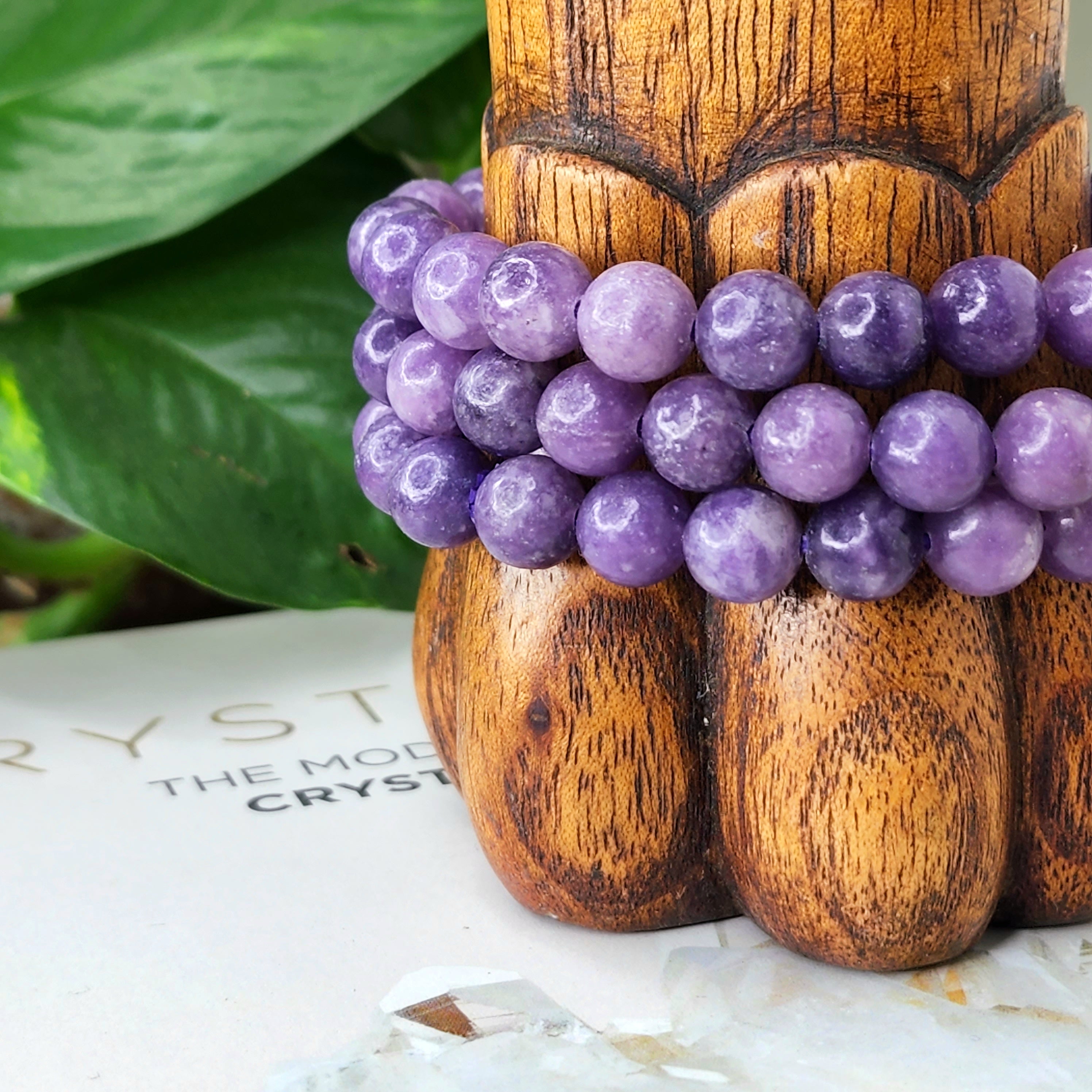 Lepidolite Beaded Bracelet 8mm Crystal Arcana