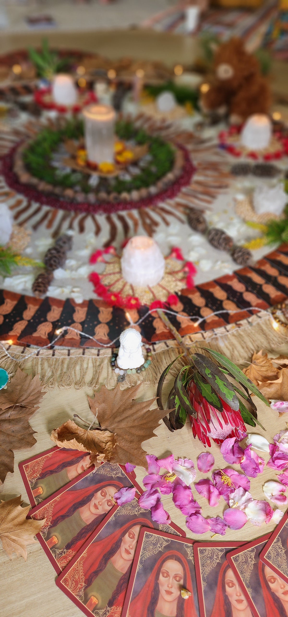 Flower and candle earth altar