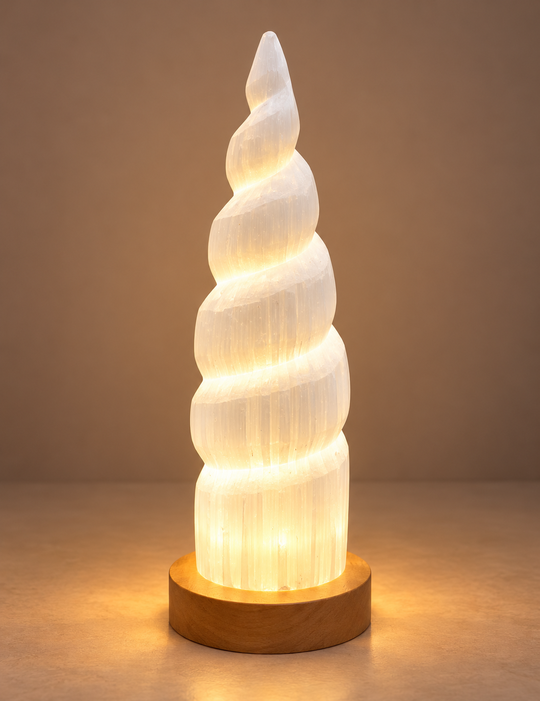 Selenite Spiral Tower (35cm)