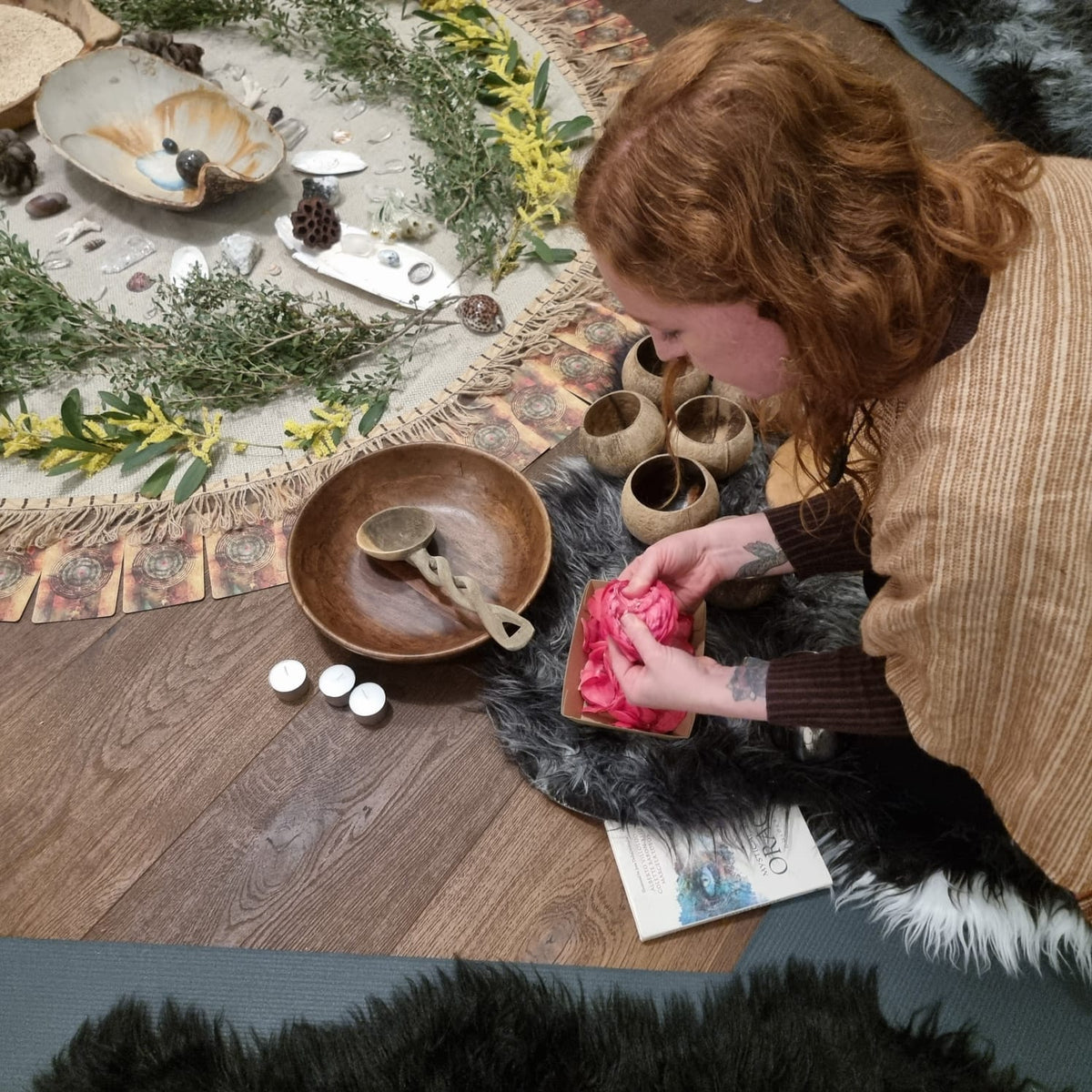Cleansing with smoke in the temple