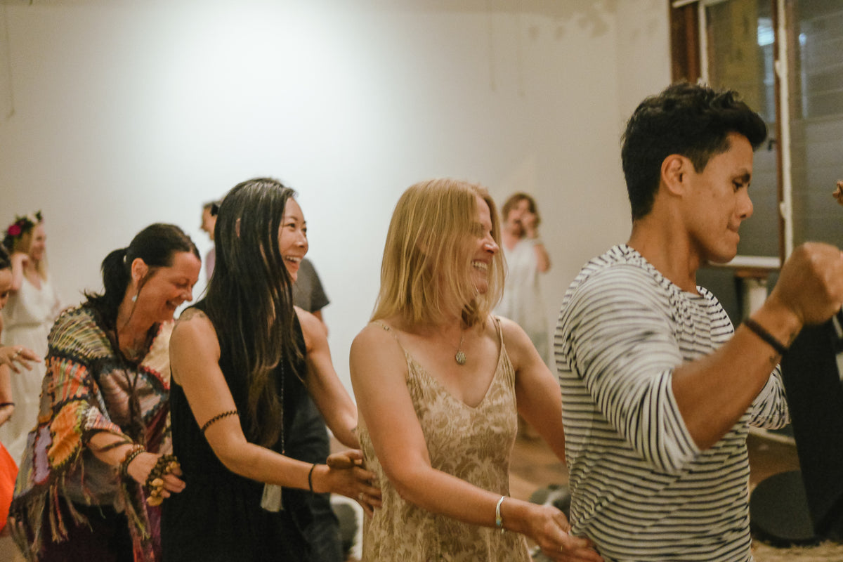The circle dancing together