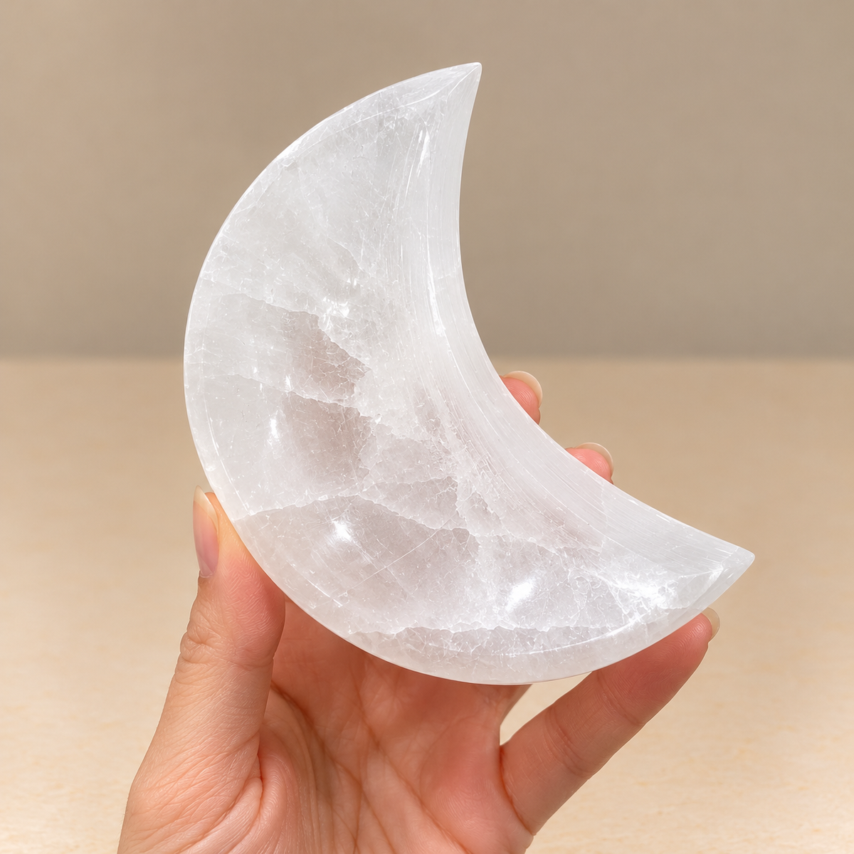 Selenite Moon Bowl