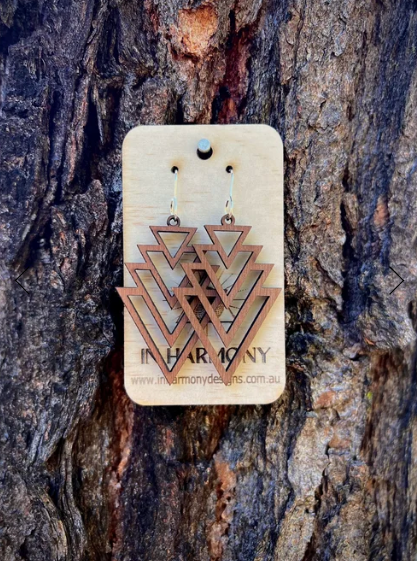 In Harmony Wooden  Earrings