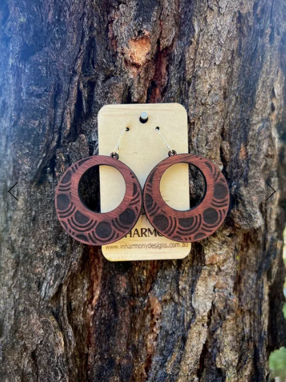 In Harmony Wooden  Earrings