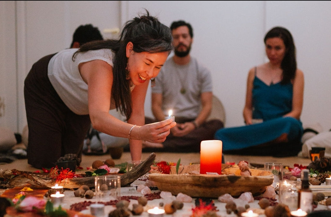 Lighting a candle in circle