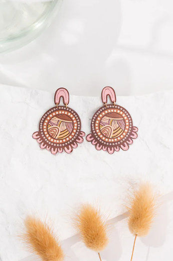 Yarn Circle Earrings