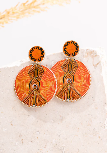 Yarn Circle Earrings