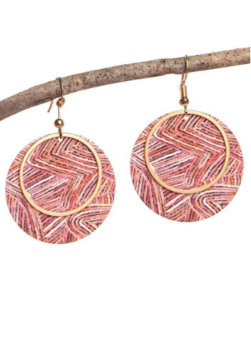 Yarn Circle Earrings