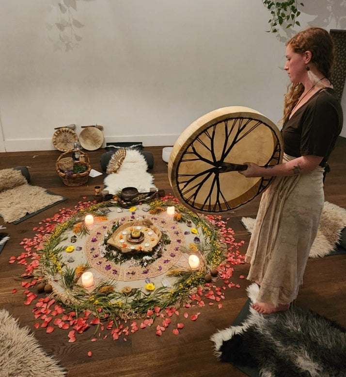 Drumming together in ceremony