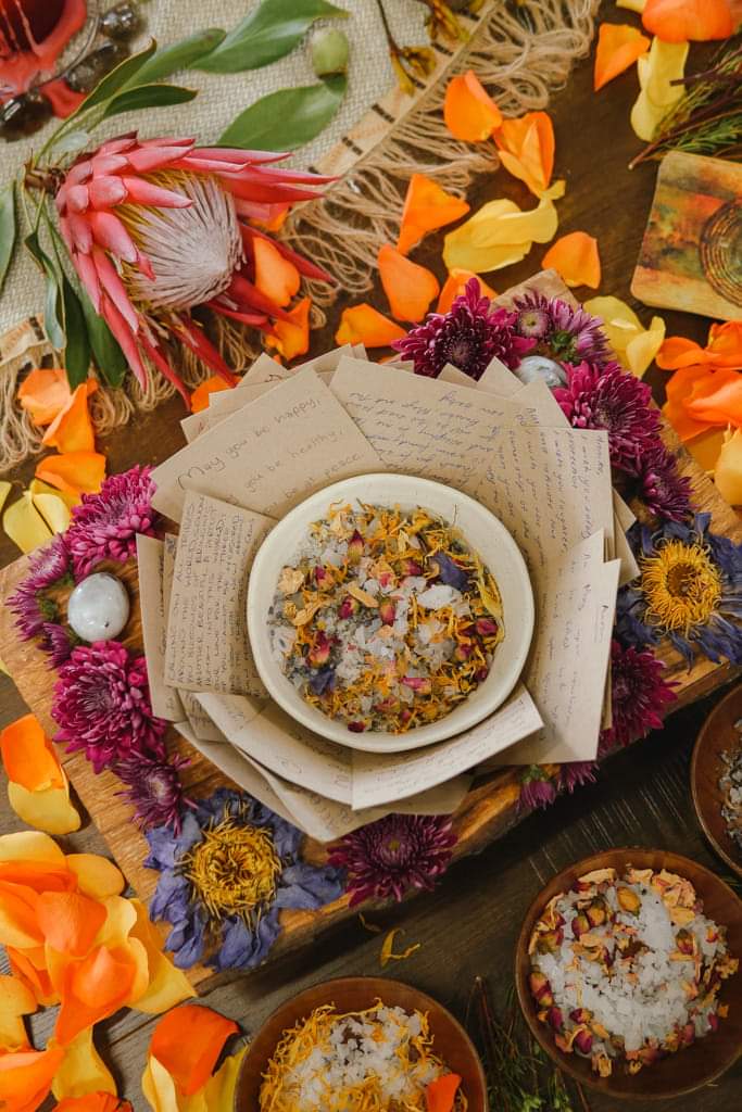 Birth messages and blessed bath salts