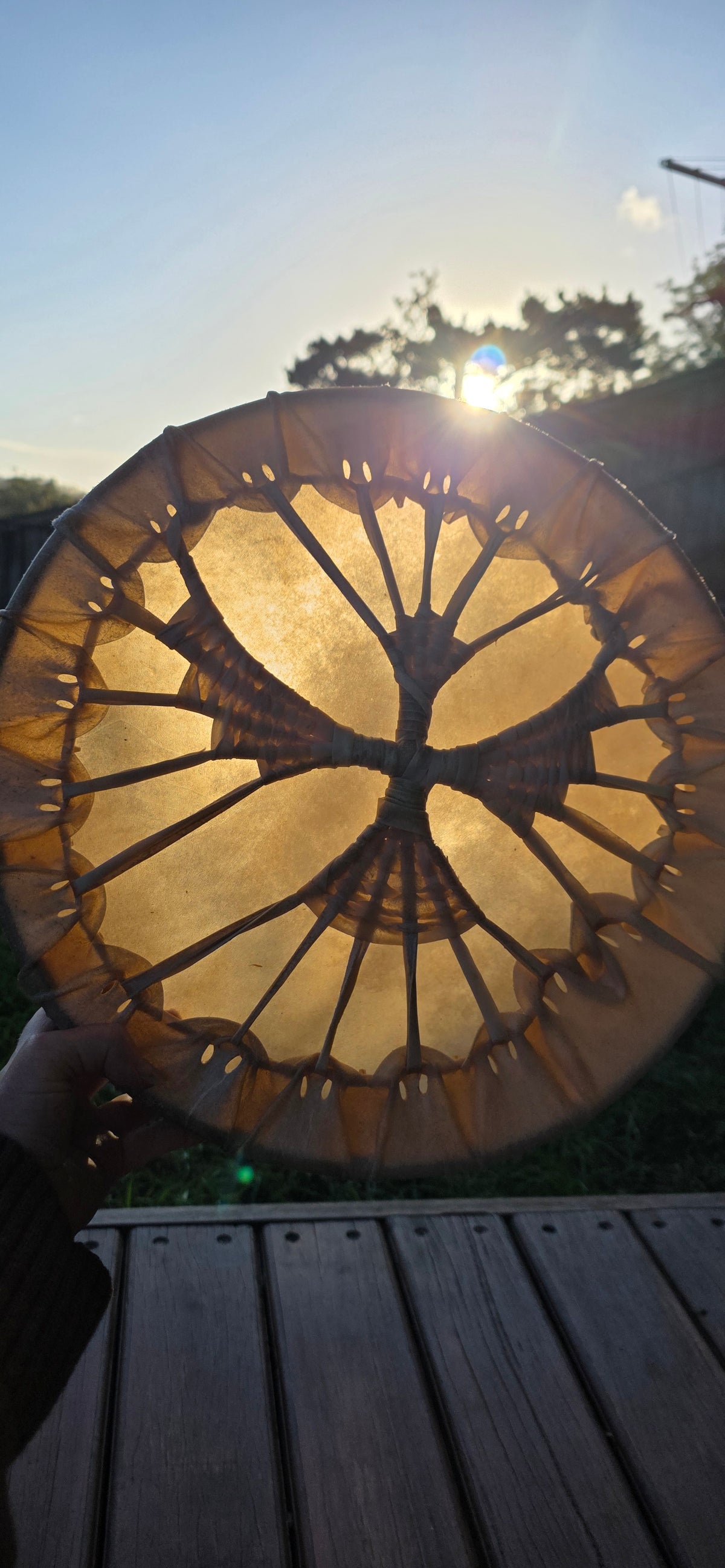 Sunlight glowing through a medicine drum