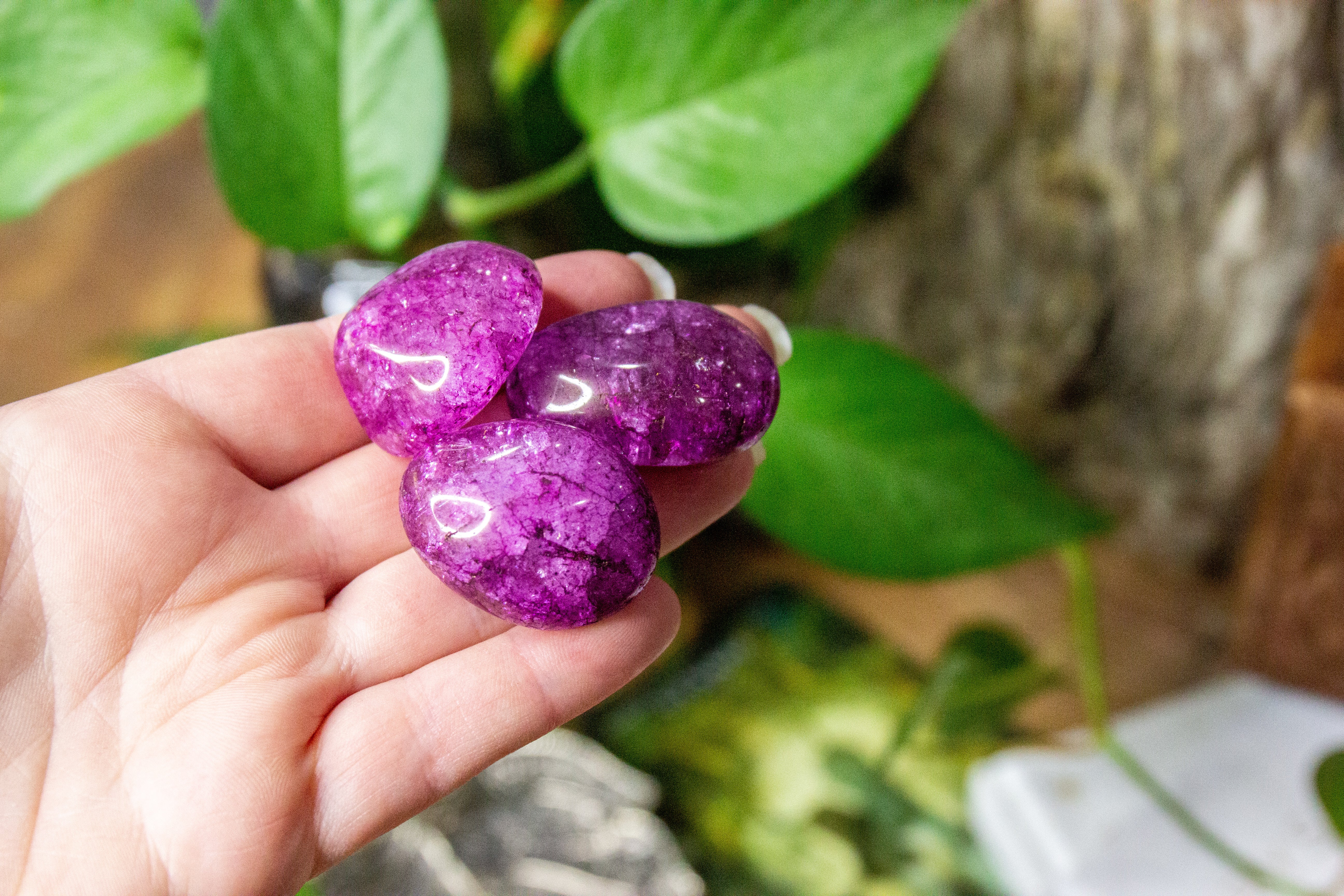 Rainbow Dyed Quartz Tumbles