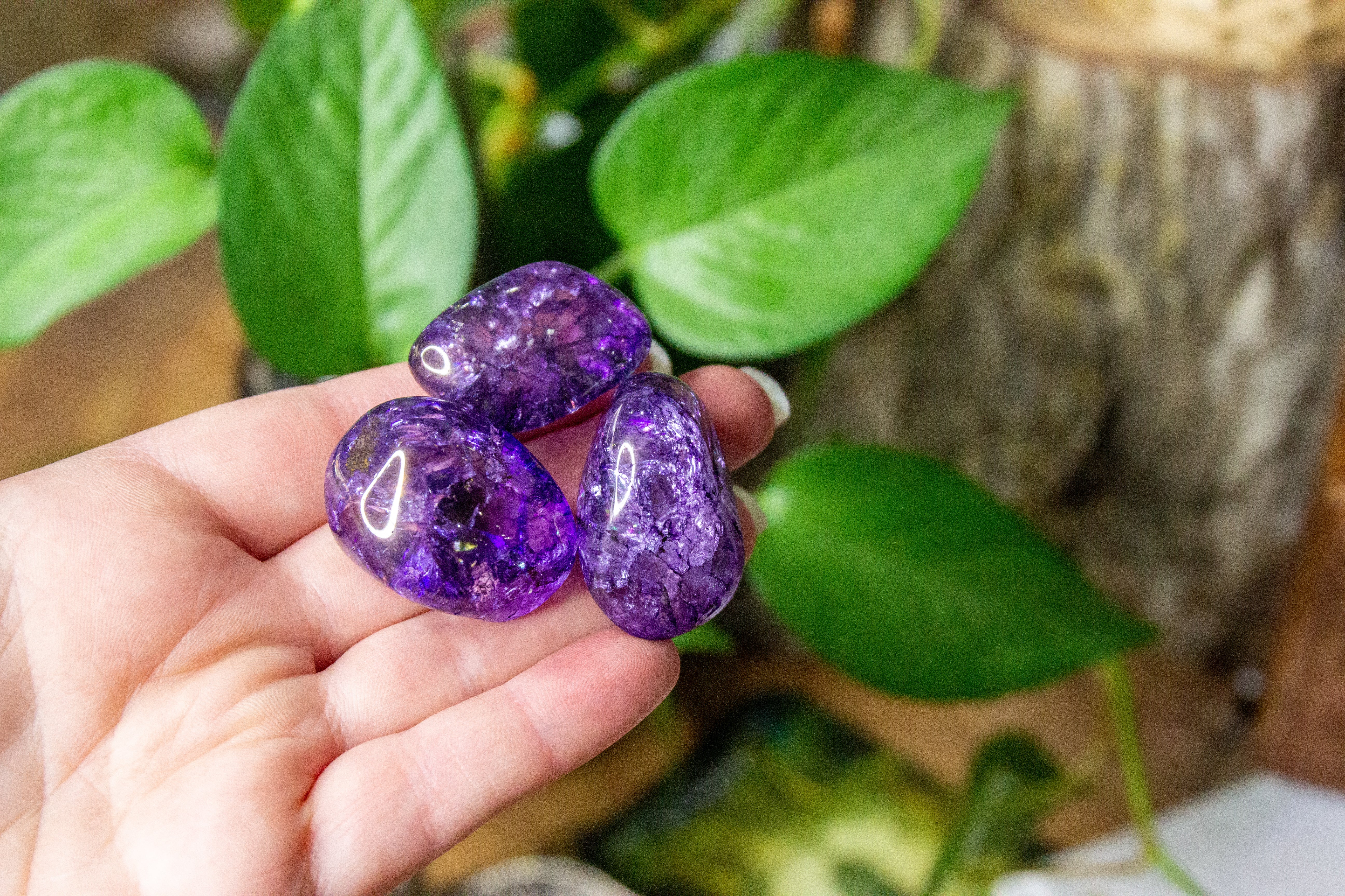 Rainbow Dyed Quartz Tumbles