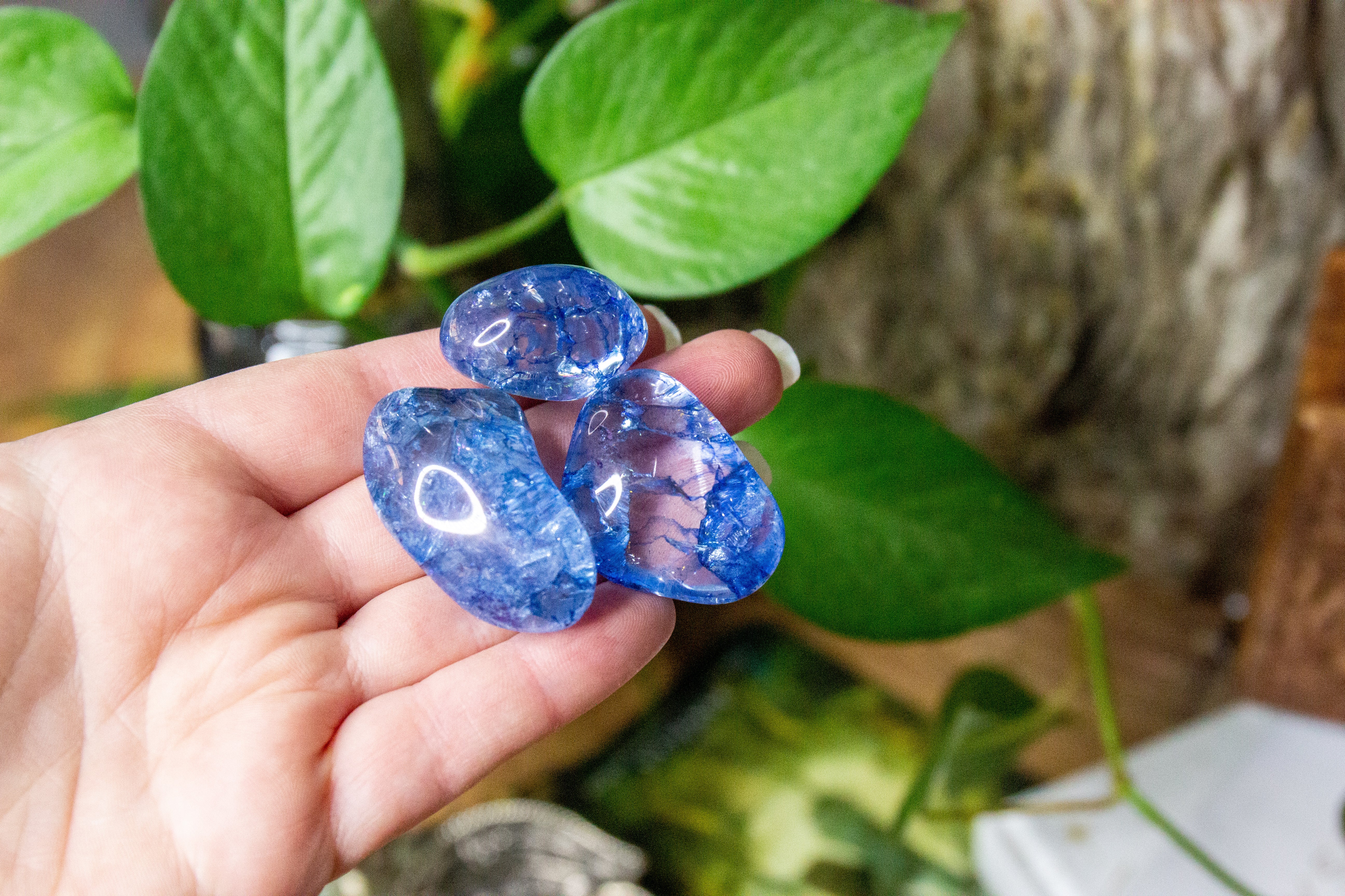 Rainbow Dyed Quartz Tumbles