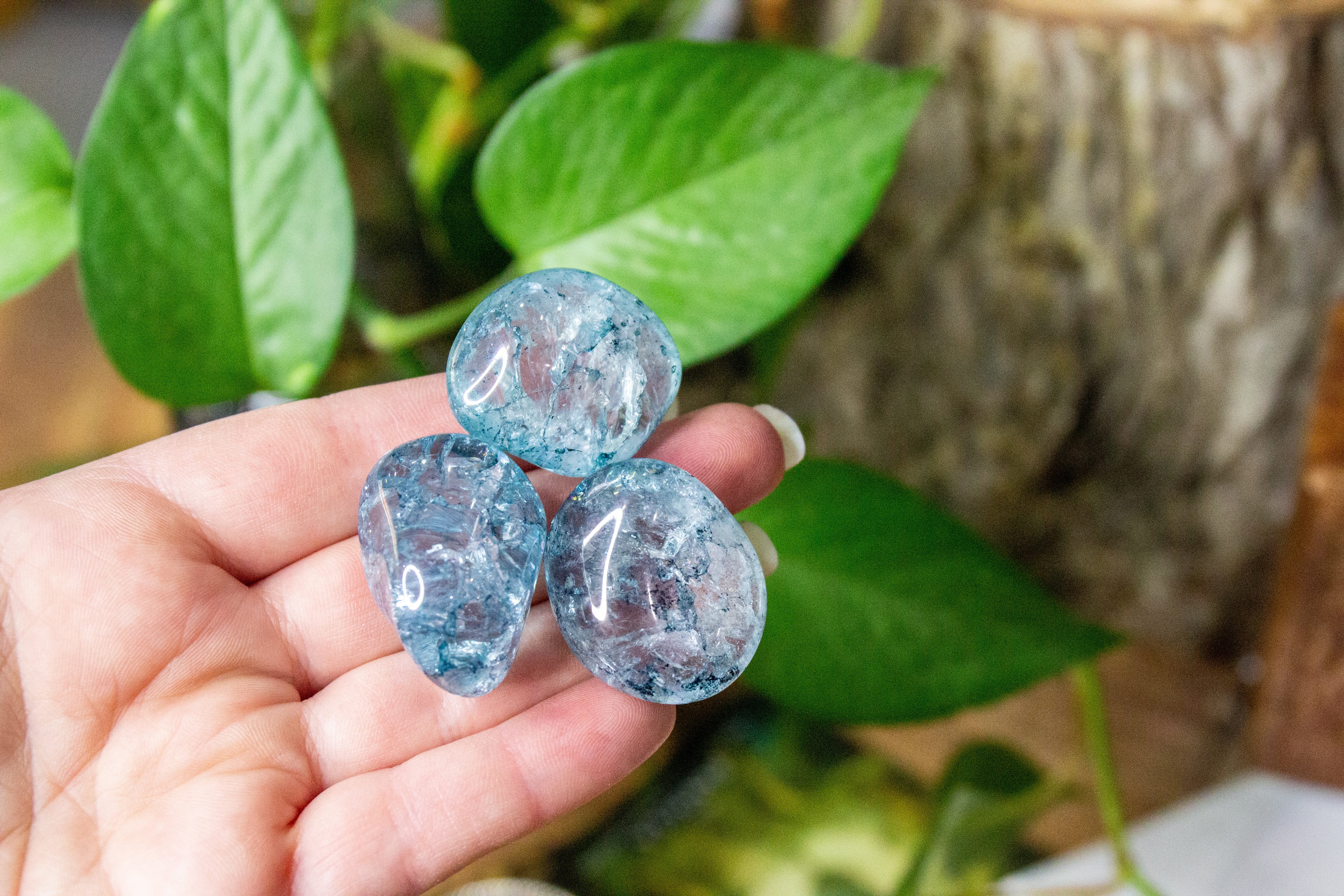 Rainbow Dyed Quartz Tumbles