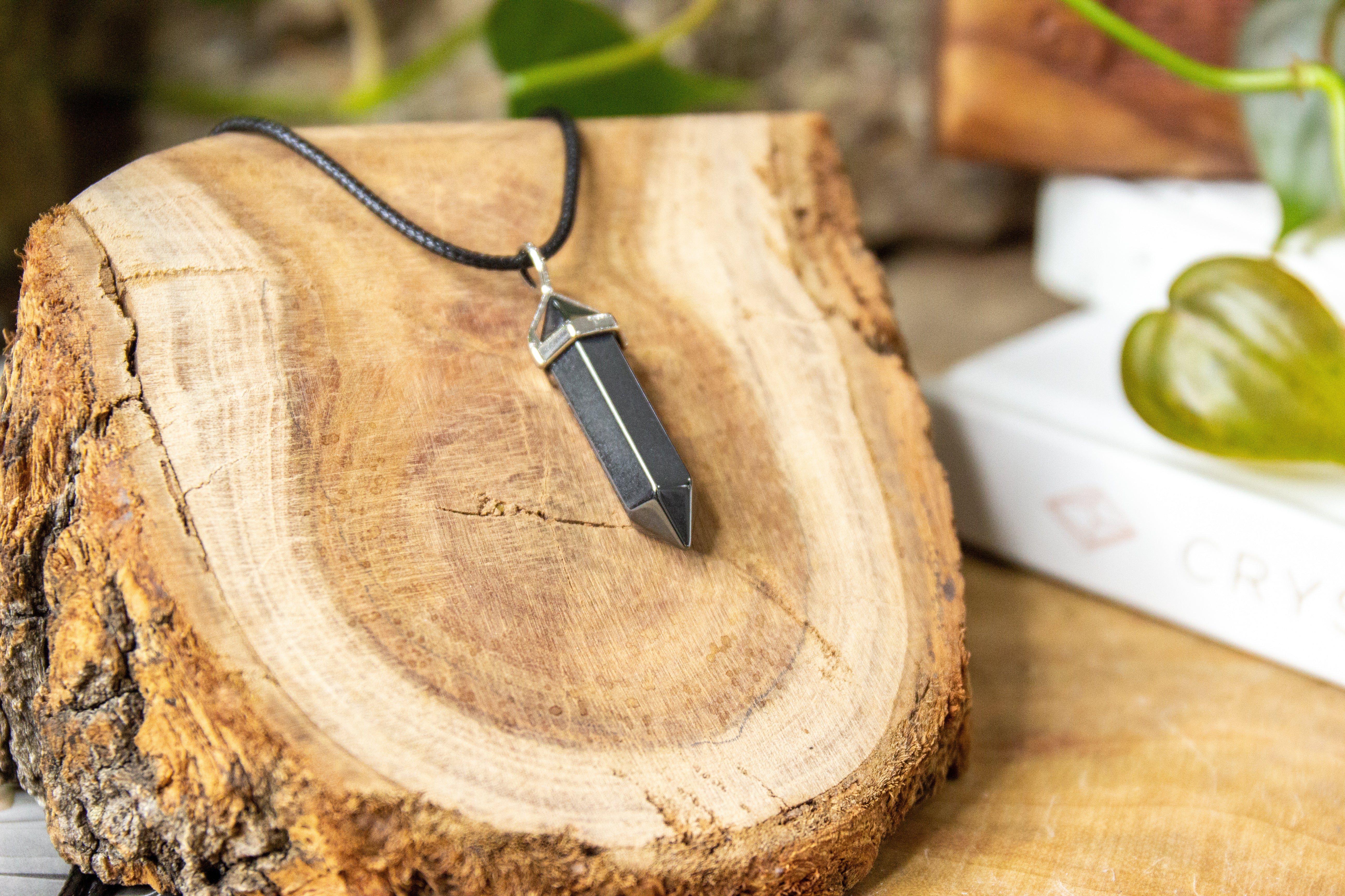 Crystal Point Necklace Hematite Crystal Arcana